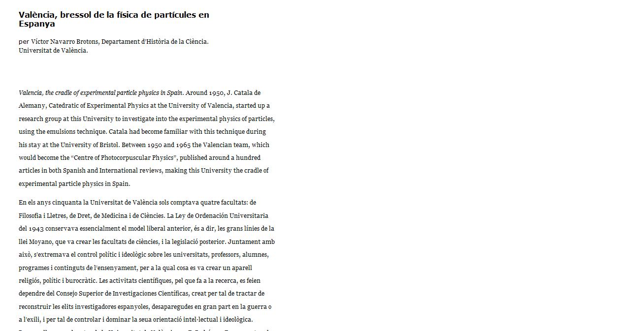 València, bressol de la física de partícules en Espanya | Recurso educativo 37309