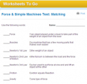 Force and simple machines test: Matching | Recurso educativo 69021