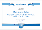 Curso de Sistema de gestión integrado. ISO 9001 e ISO 14001 | MasSaber | Recurso educativo 114092