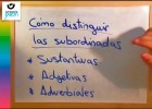 Cómo distinguir las subordinadas sustantivas, adjetivas y adverbiales | Recurso educativo 758393