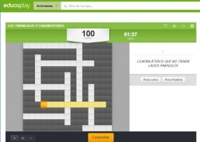 Crucigrama sobre triángulos y cuadriláteros | Recurso educativo 773676