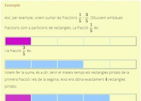 Suma i resta de fraccions - Operacions amb fraccions | Recurso educativo 775269